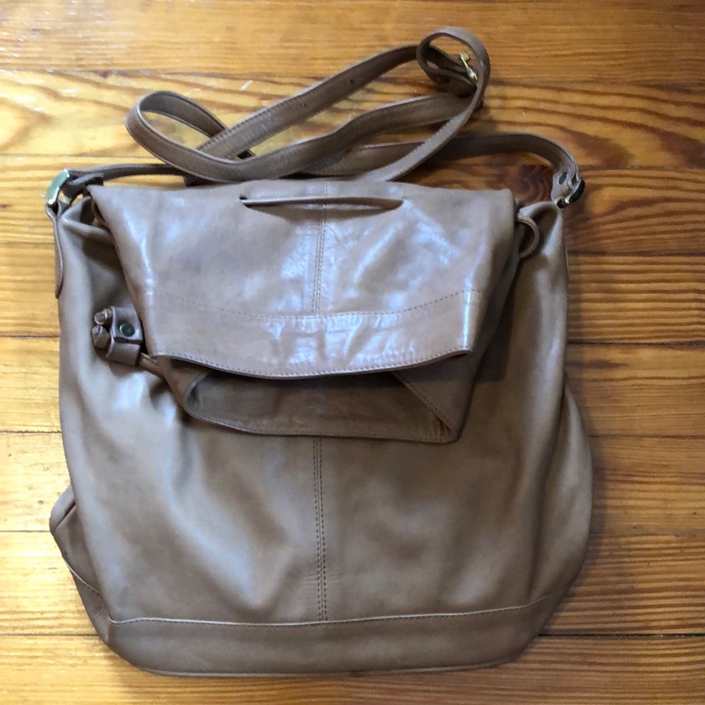 Vintage, Botary, leather bucket handbag, tan